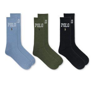 Polo Ralph Lauren Men's Ribbed Crew Sock 3-Pack